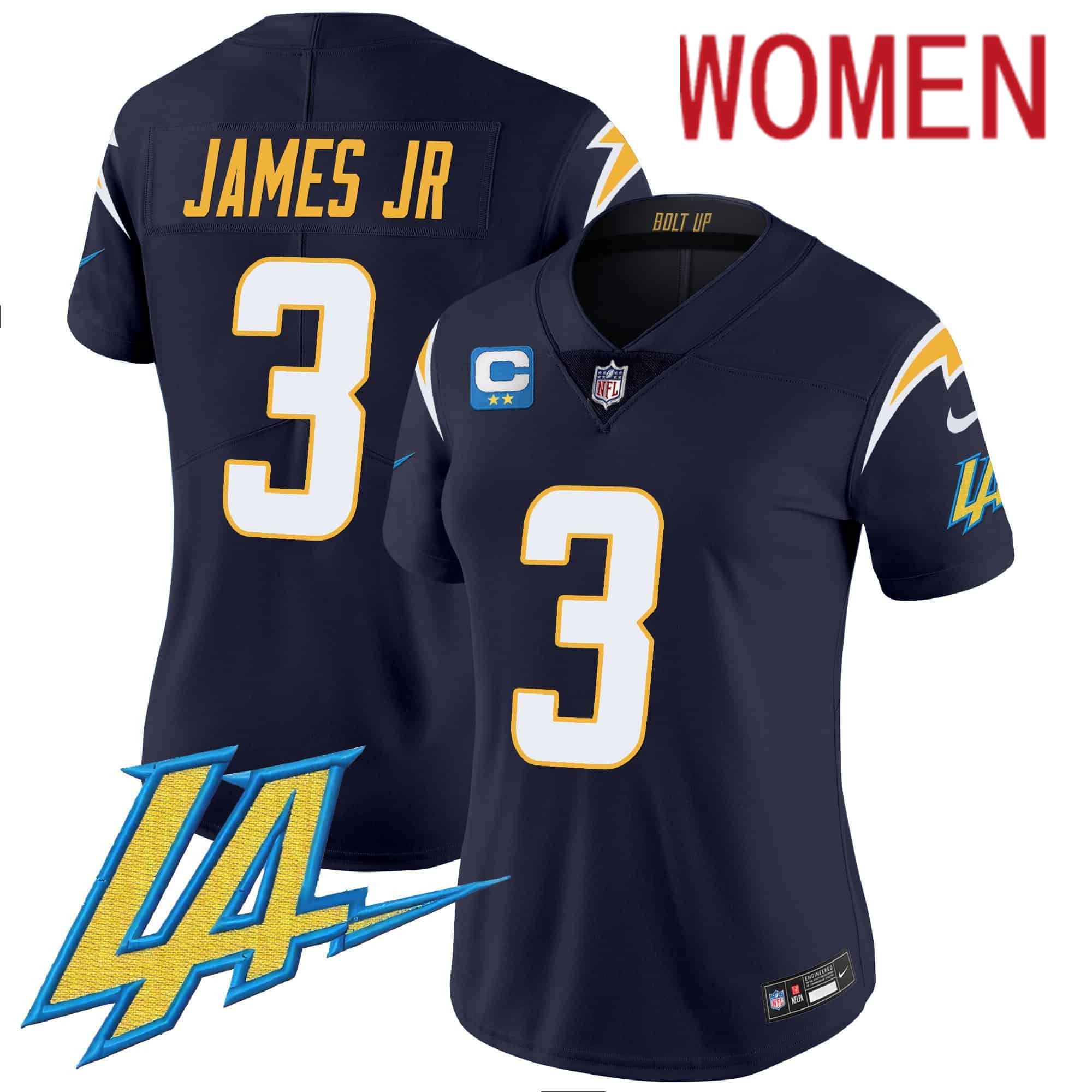 Women Los Angeles Chargers #3 James jr Drak Blue 2024 Nike Vapor Limited NFL Jersey